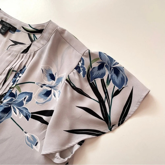 Ann Taylor Factory Floral Short-Sleeve Flowy Blouse Size XS - Picture 7 of 11